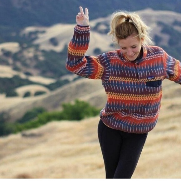 Patagonia Synchilla Snap-T Fleece Pullover Laughing Waters Dark Ruby Size med - Picture 2 of 11